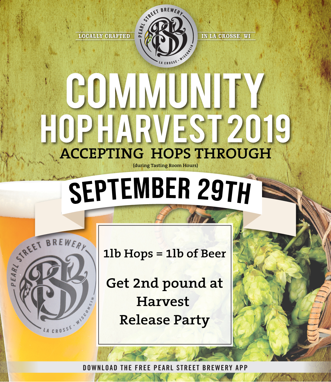 Pearl Street Brewery is collecting hops for its yearly Community Hop Harvest