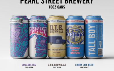 Linalool IPA, D.T.B Brown Ale, and Shitty Lyte Beer in 16oz cans.