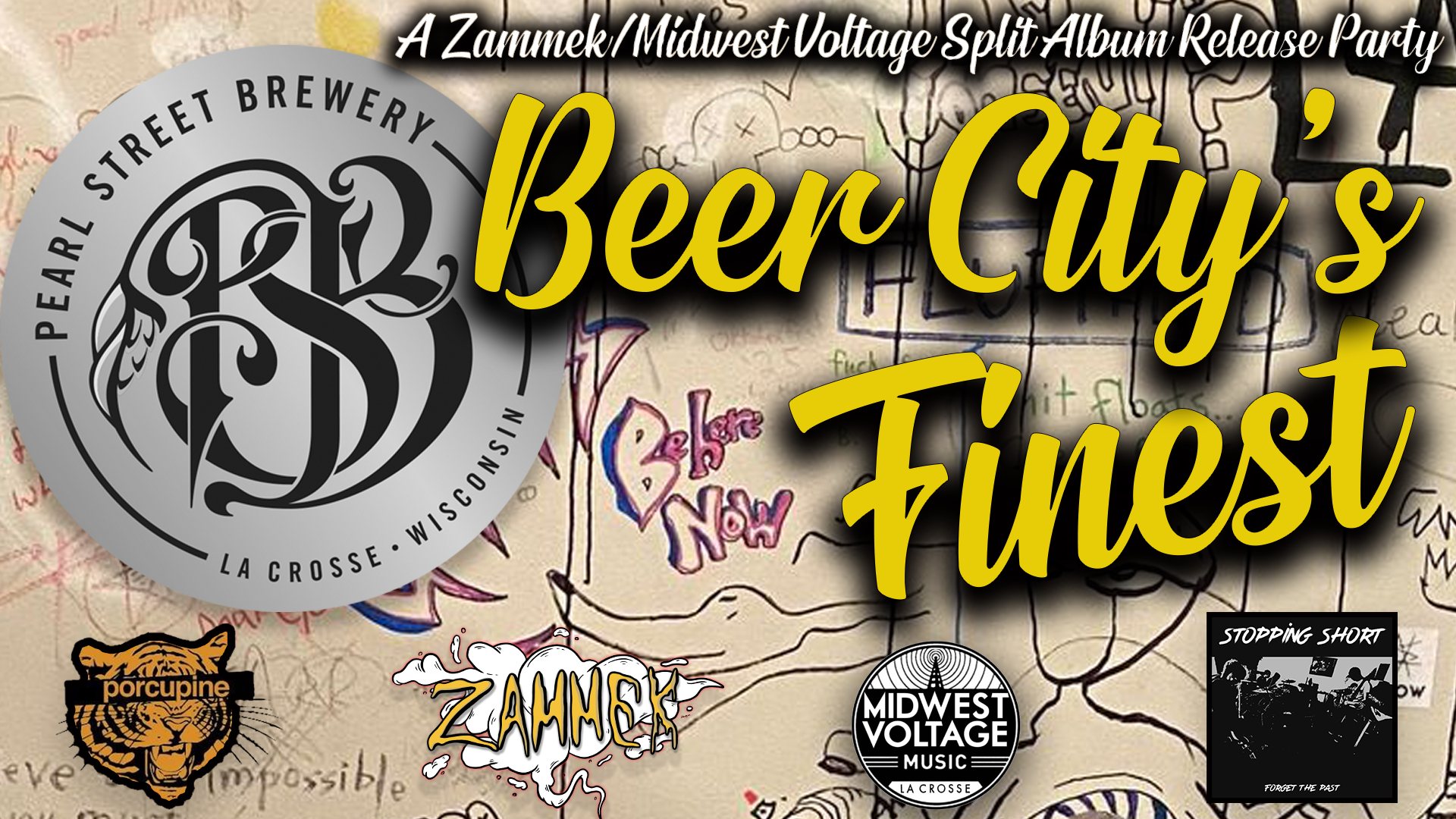 Beer City’s Finest ZAMMEK & Midwest Voltage Split Album Release Party w/ Porcupine & Stopping Short Pearl Street Brewery